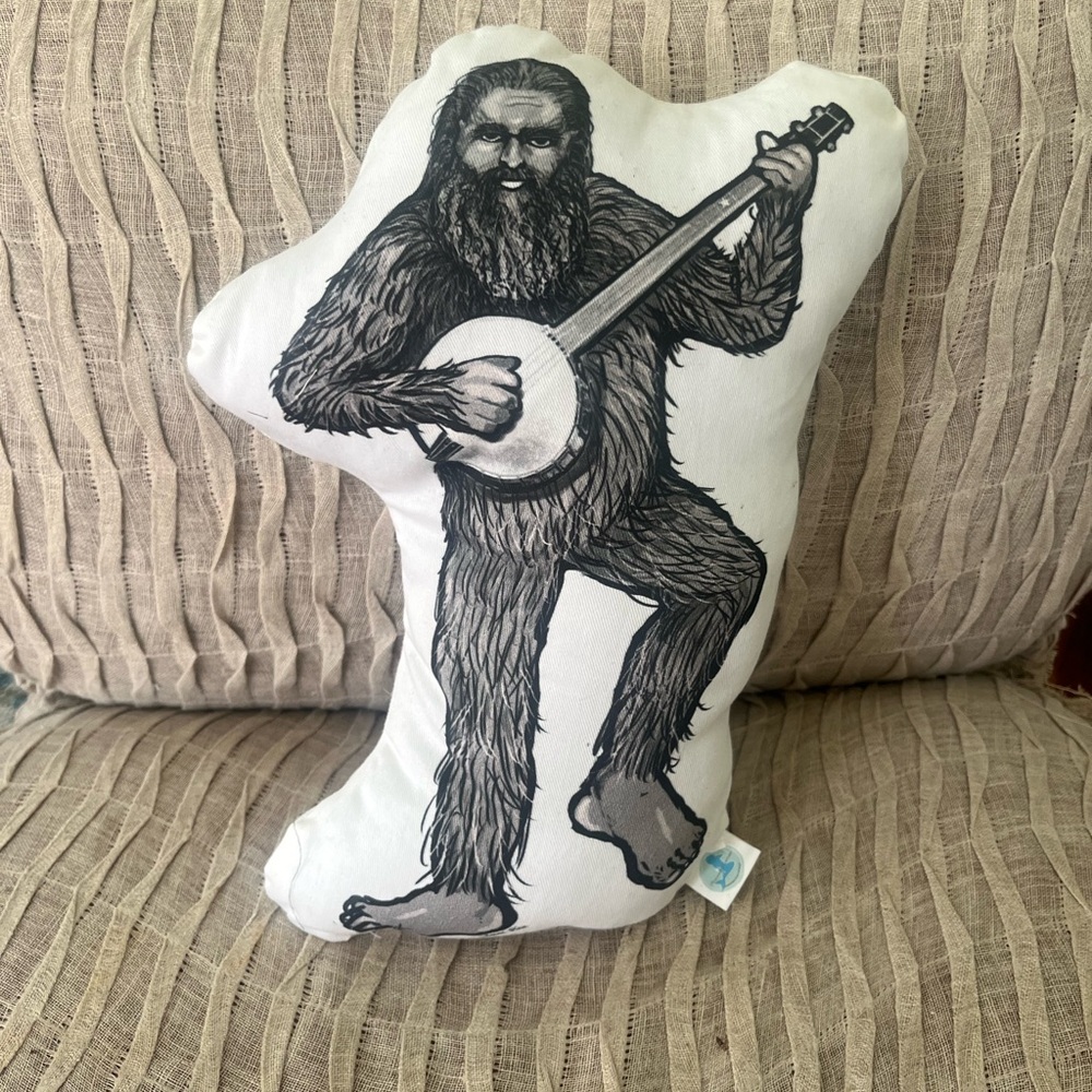 Bigfoot Banjo Throw Pillow